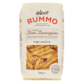 Package of Rummo - Penne Lisce Pasta No.59, 500g, made from premium durum wheat with a front viewing window.